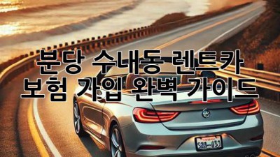 분당 수내동 렌트카 보험 가입 완벽 가이드