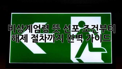 비상계엄령 뜻: 선포 조건부터 해제 절차까지 완벽 가이드